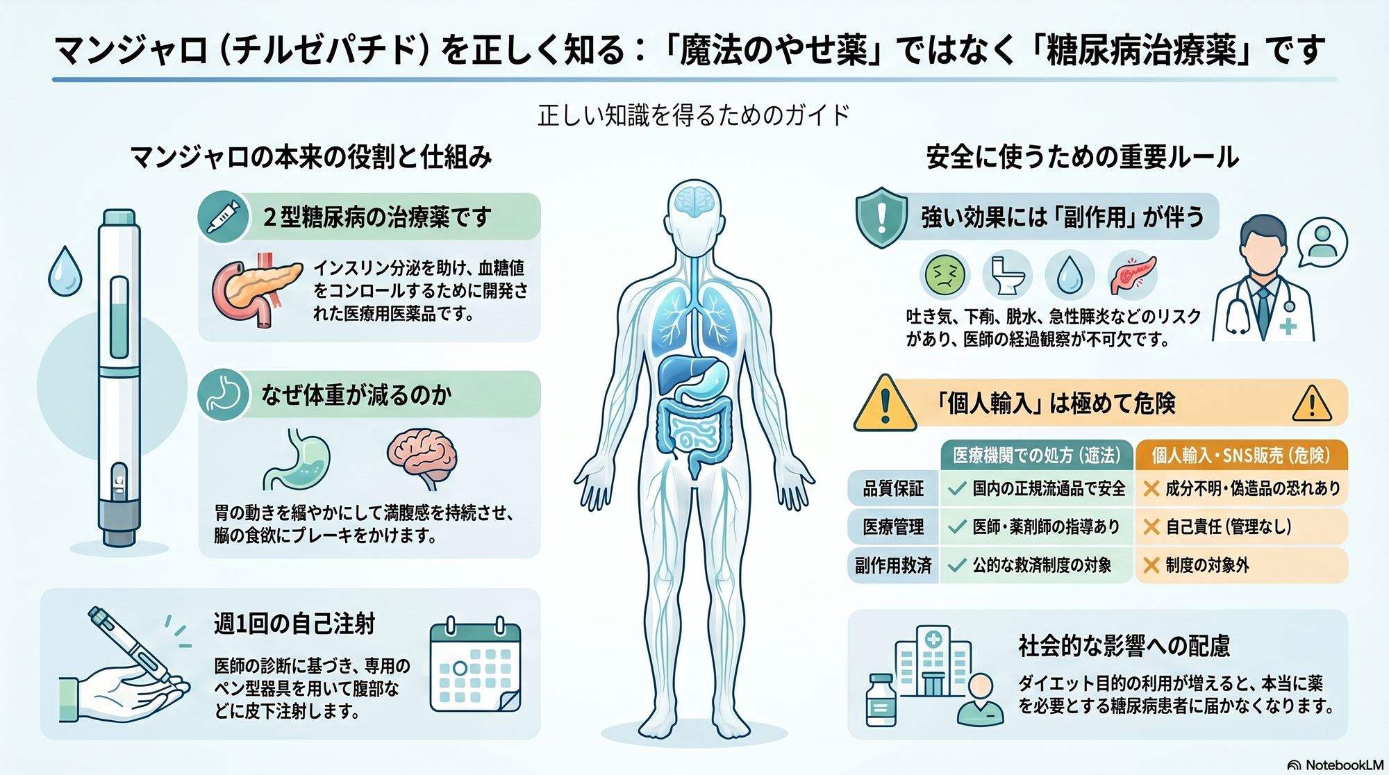 【緊急　薬剤師解説】「マンジャロ」って、大丈夫？