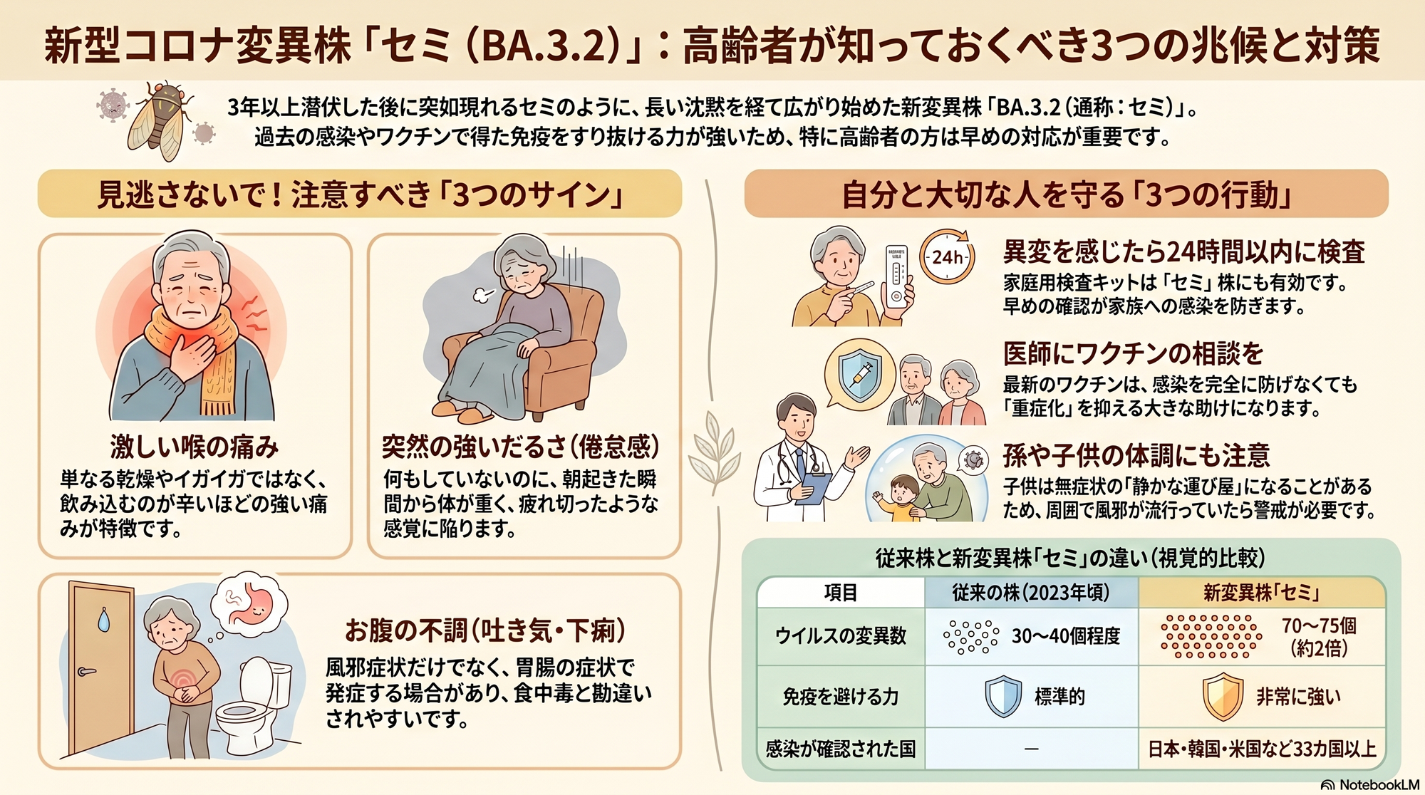 【薬剤師が解説】正しく知ろう　新型コロナ（セミ型）