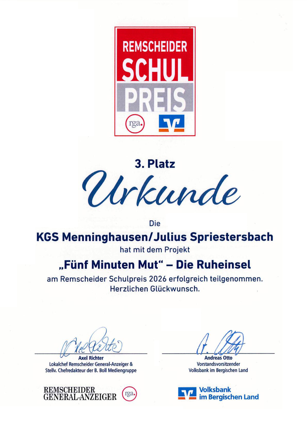 Remscheider Schulpreis 2026