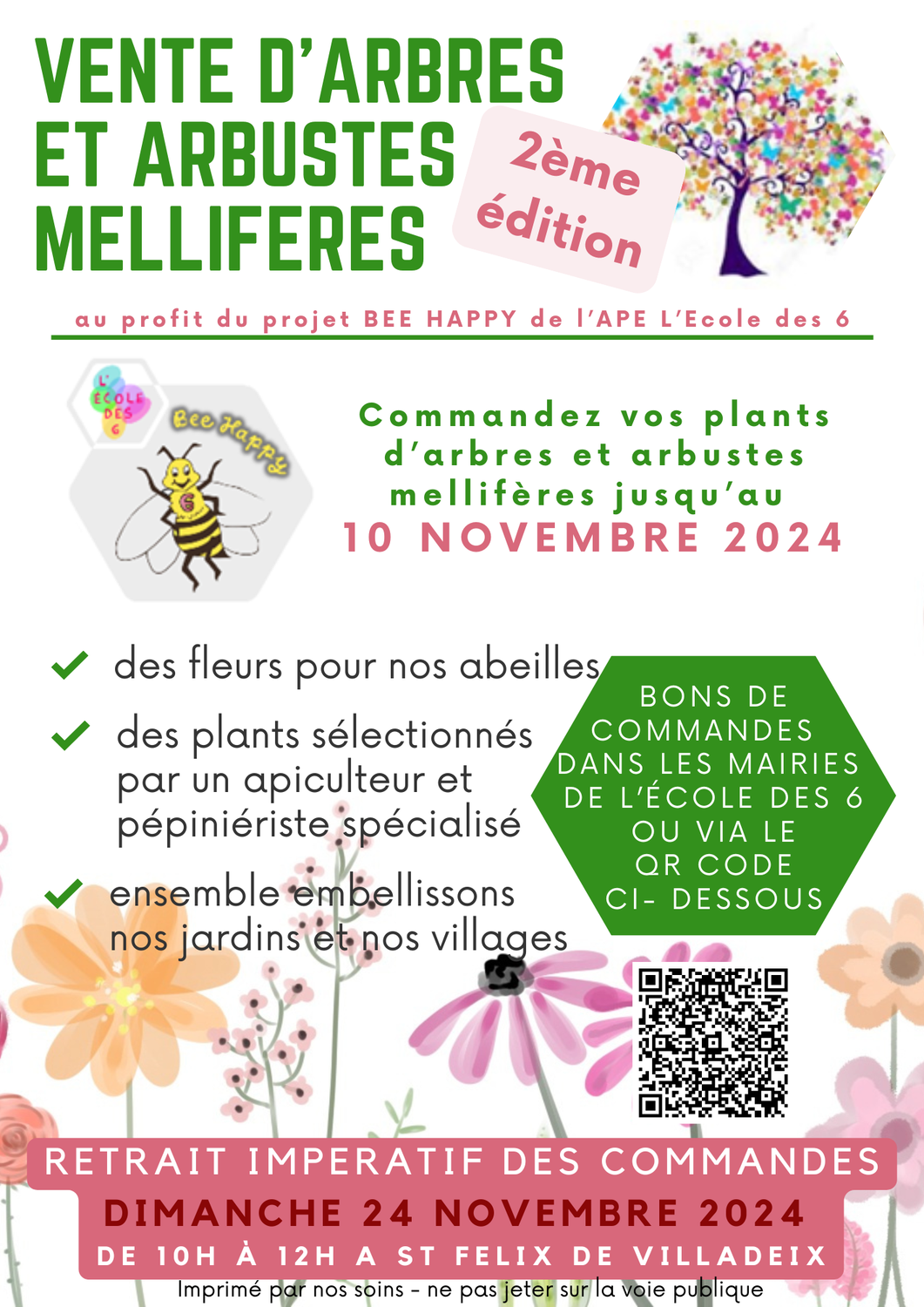 Vente d'arbres et arbustes mellifères - 2ème édition