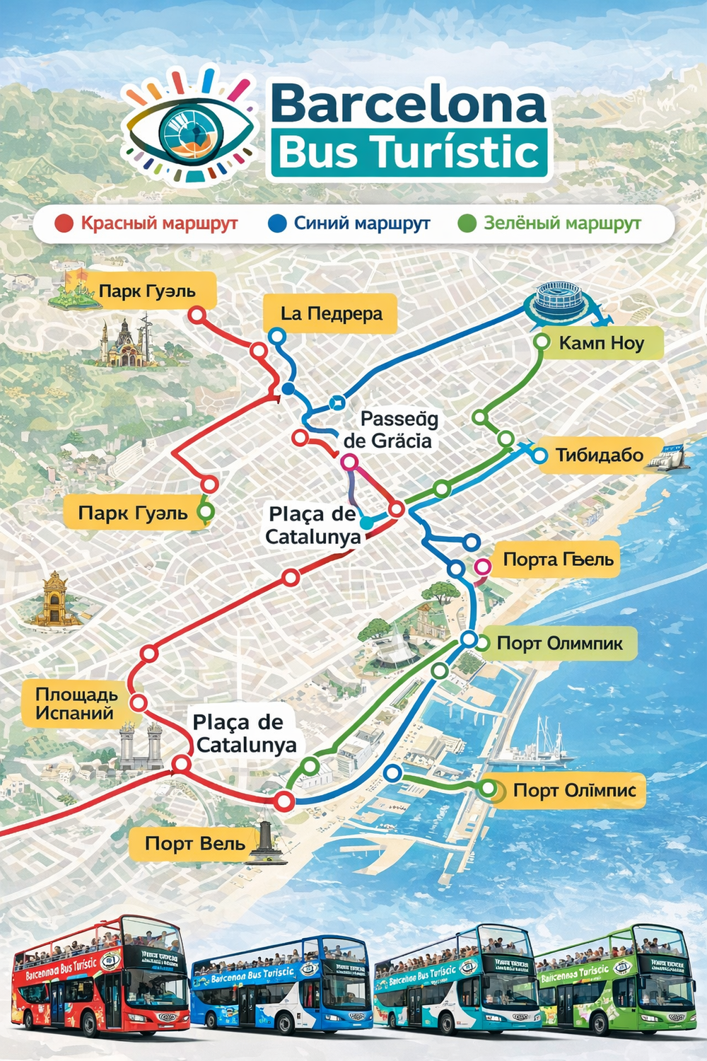 Barcelona Bus Turístic — как увидеть Барселону «с ветерком»