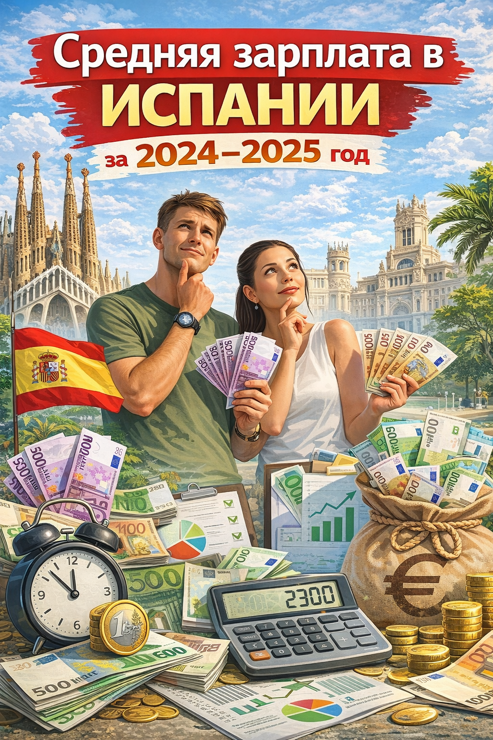 Средняя зарплата в Испании за 2024–2025 год