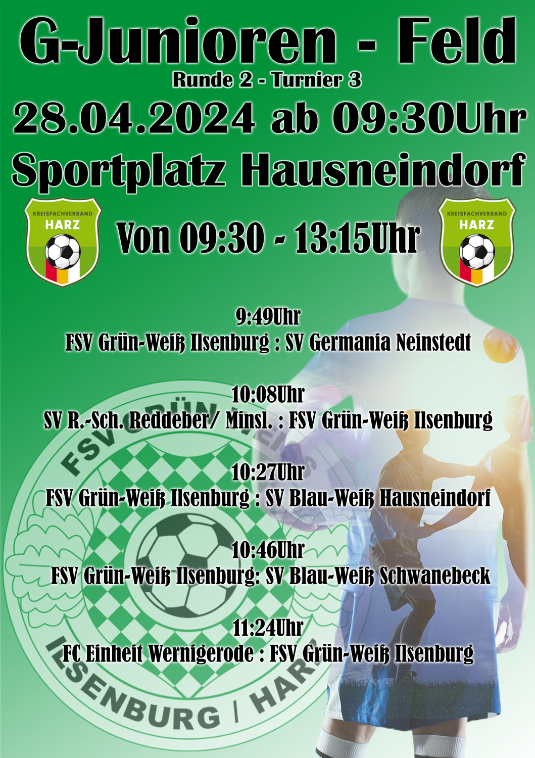 Vorbericht zum zweiten Turnier der G-Jugend des FSV Grün-Weiß Ilsenburg