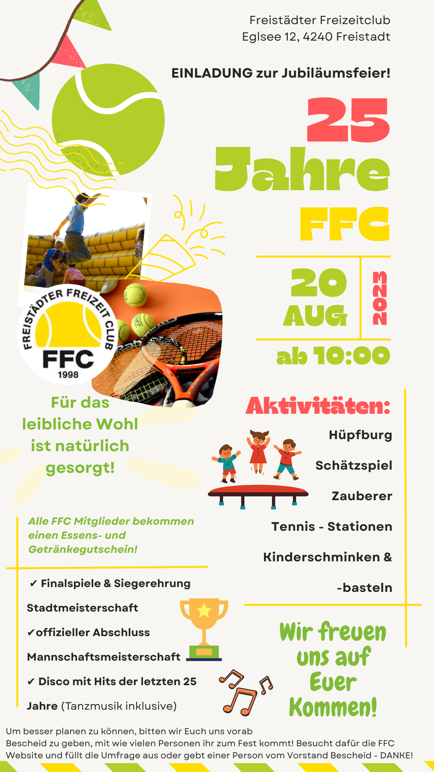 Einladung zur FFC Jubiläumsfeier