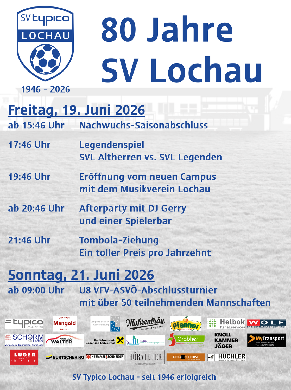 Save the Date: 80 Jahre SV Lochau