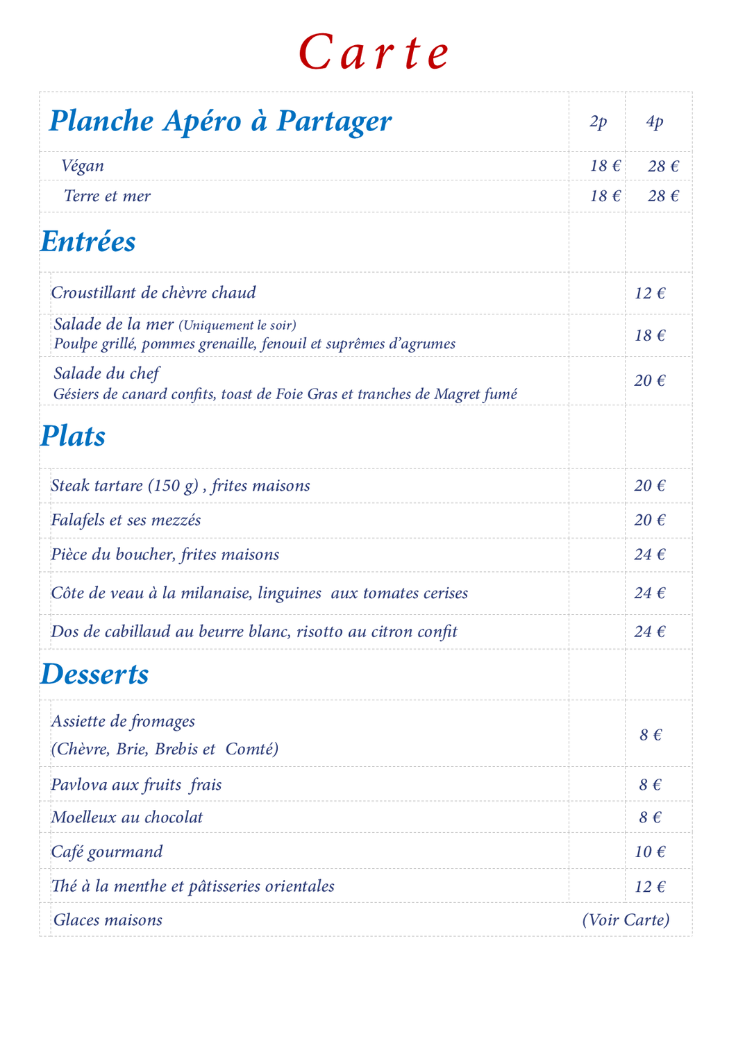 A la carte