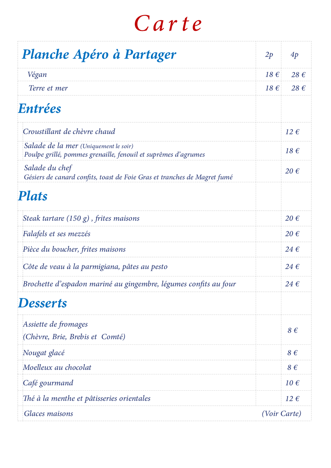 A la carte