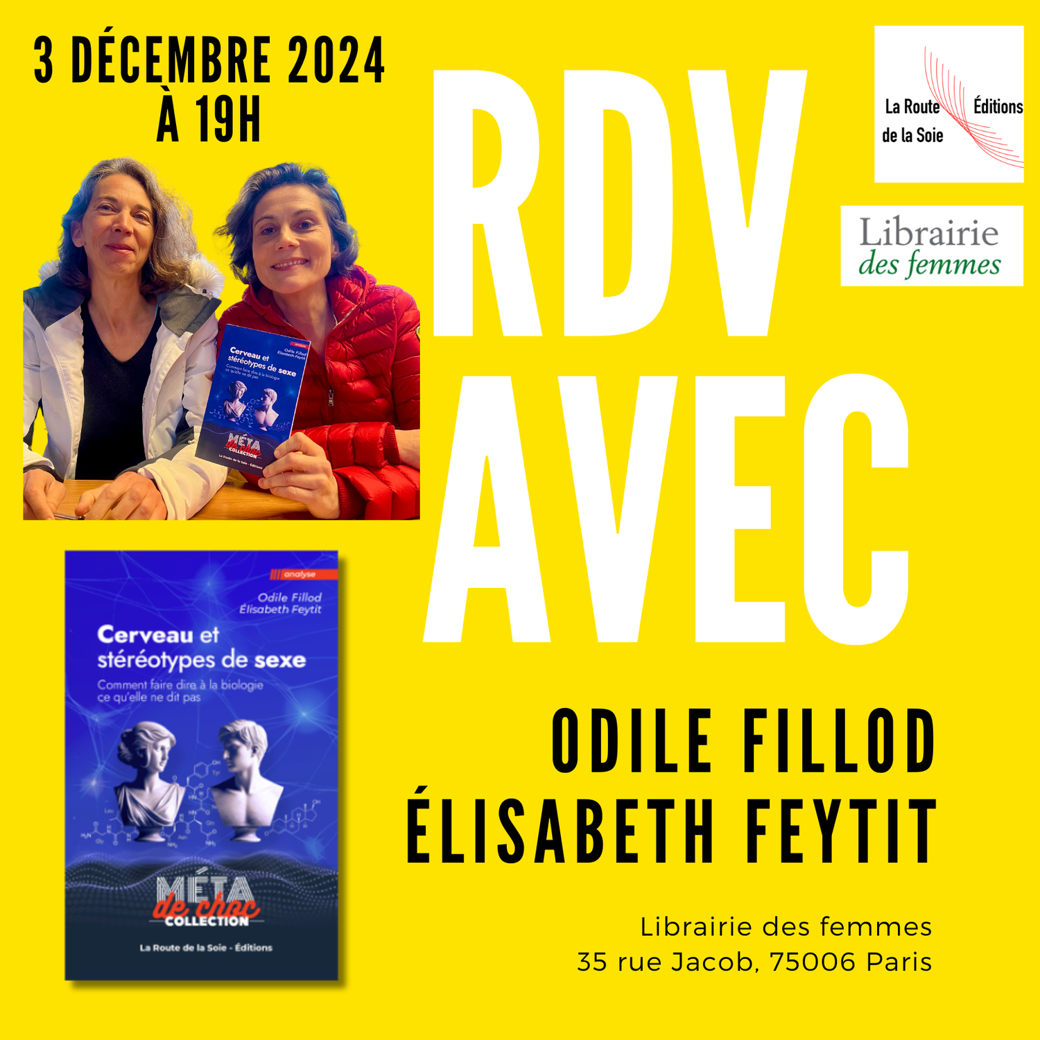 Rendez-vous avec Élisabeth Feytit et Odile Fillod à la librairie des Femmes