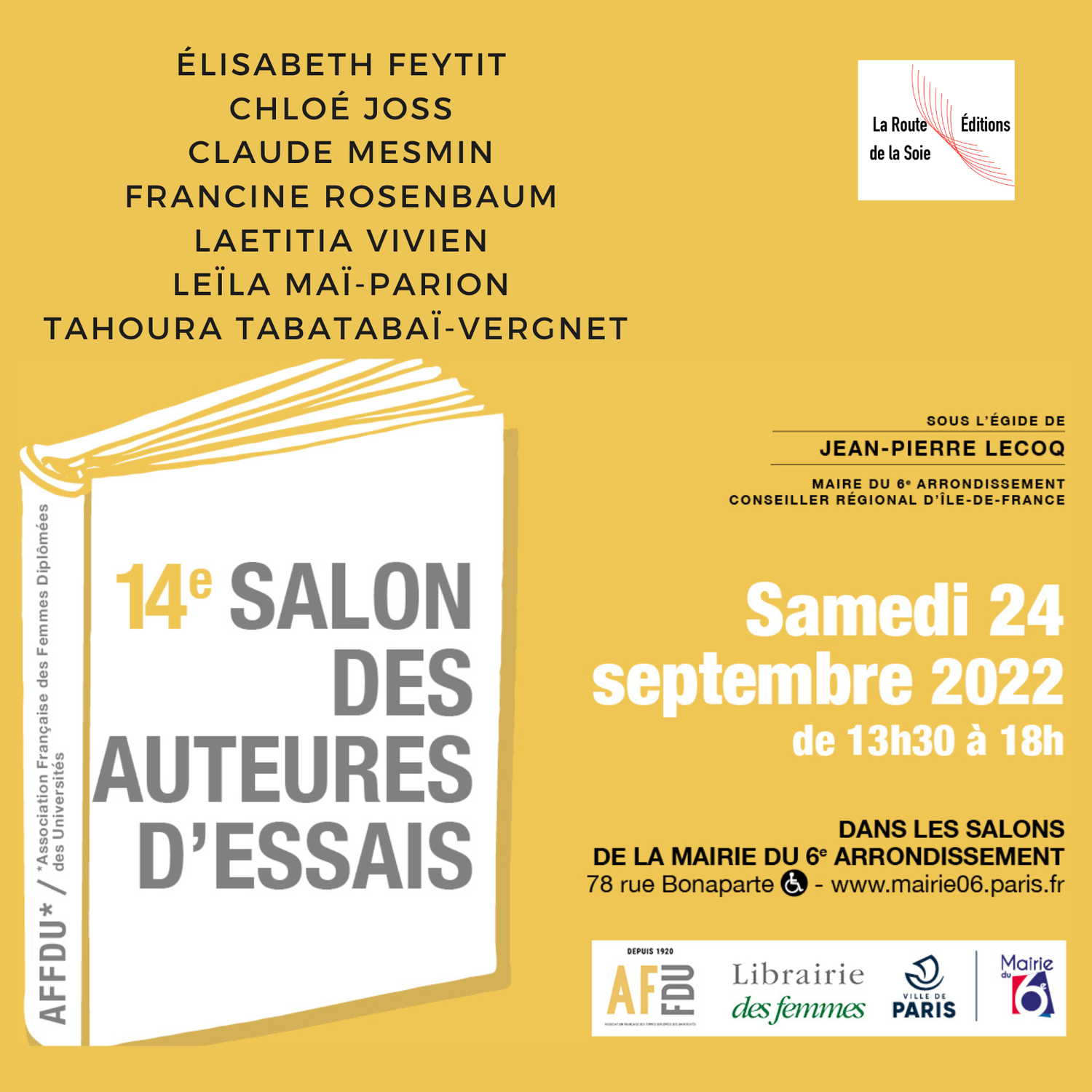 Revendez-vous samedi 24 septembre avec nos auteures