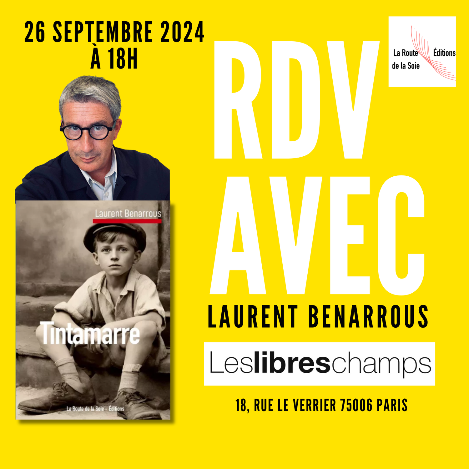 Rendez-vous avec Laurent Benarrous à la librairie Les Libres Champs