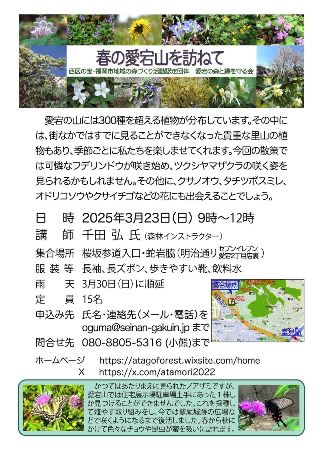 3月23日(日)開催♪春の愛宕山を訪ねて＠愛宕神社周辺♪