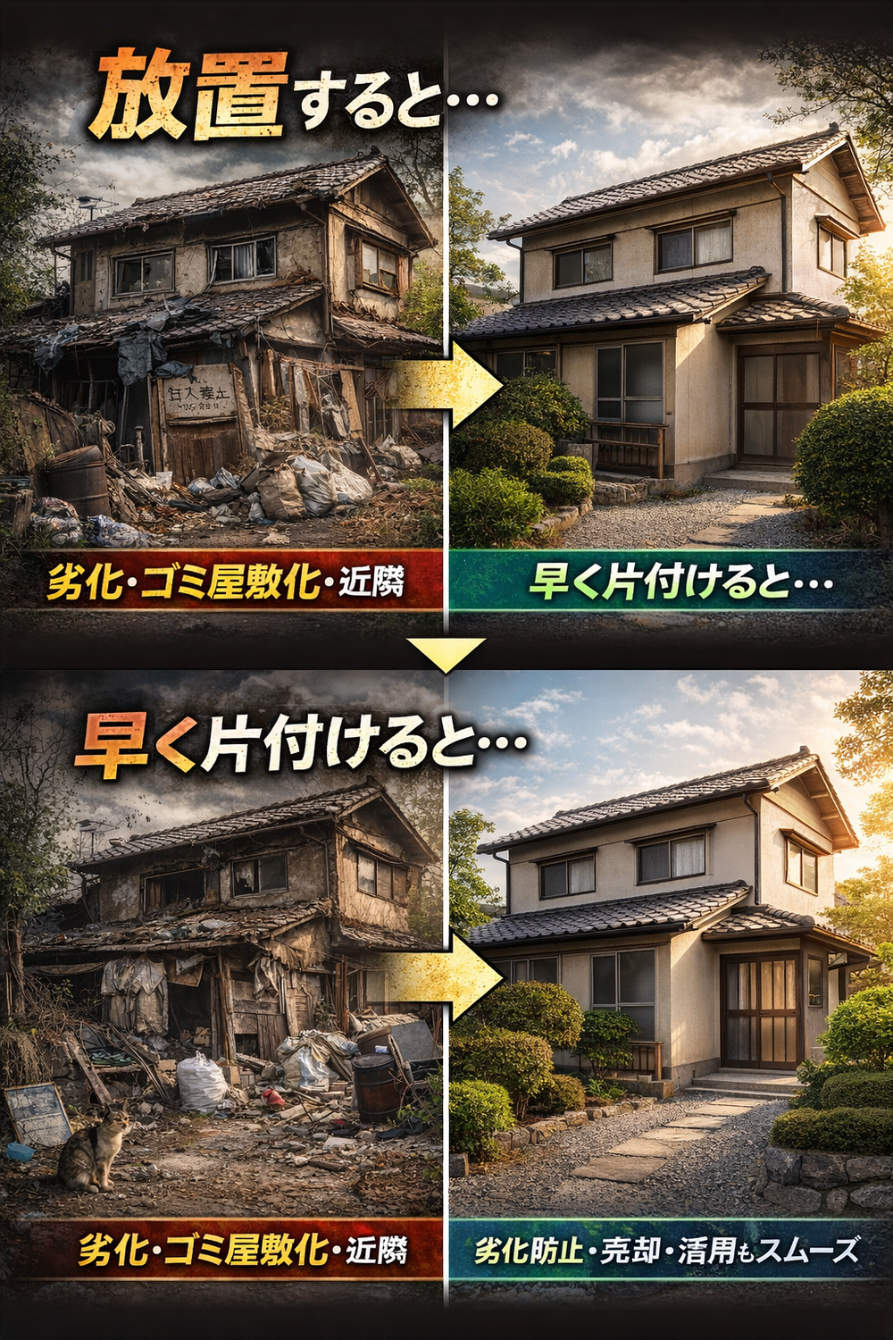 空き家を放置するとどうなる？