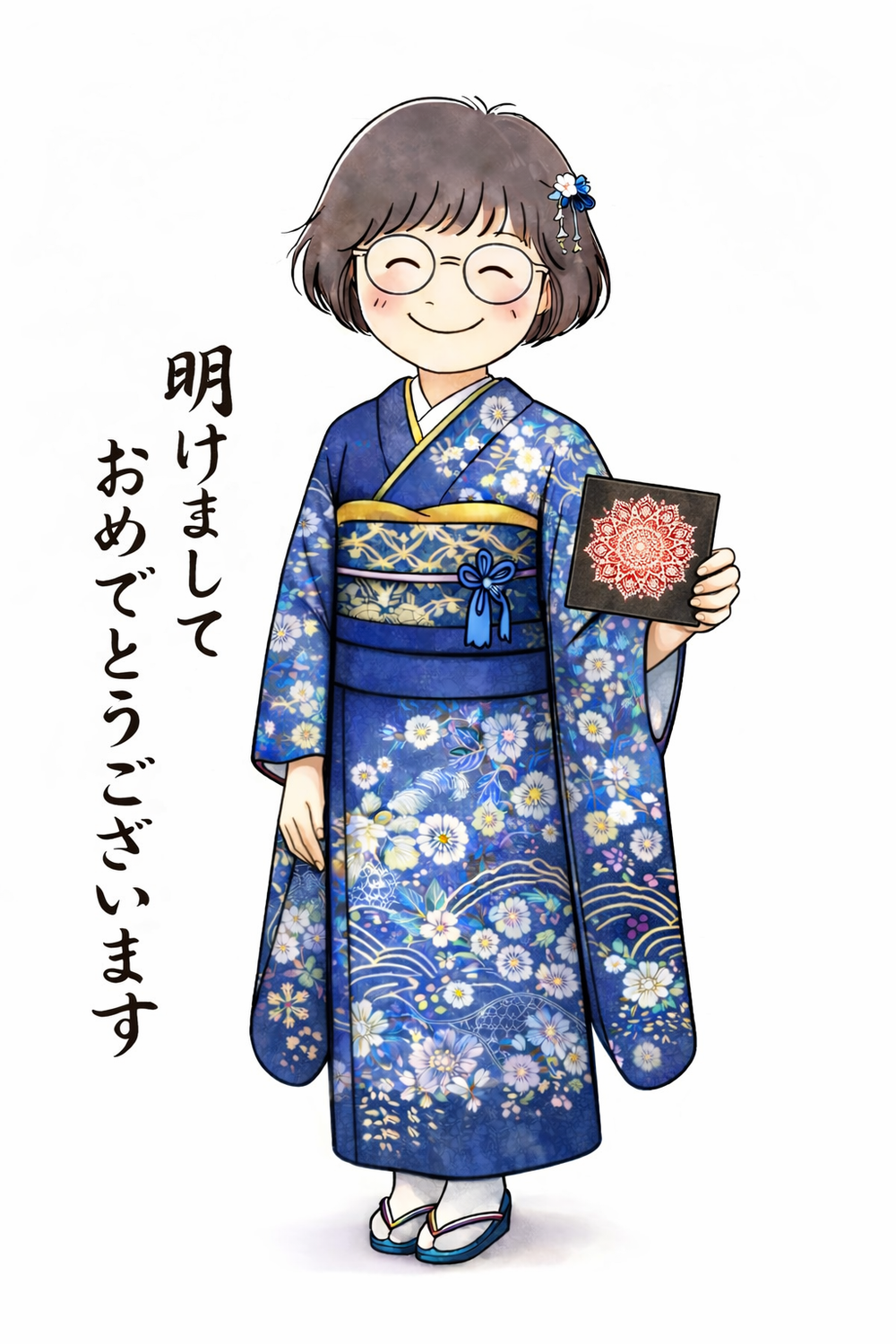 2026年　年始のご挨拶　点描曼荼羅画教室にキャラクター登場(*^▽^*)