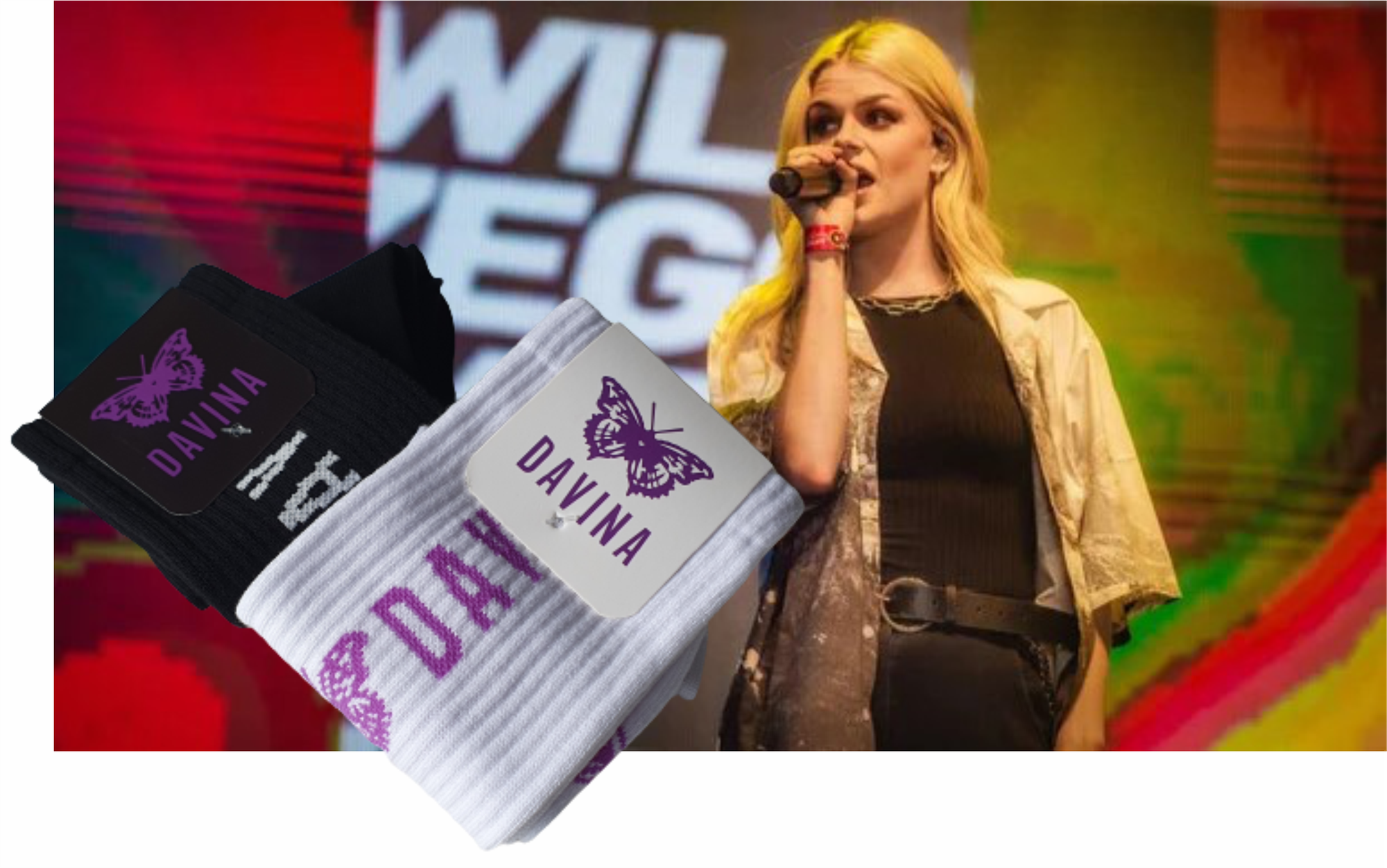 Merchandise sokken met logo Davina Michelle