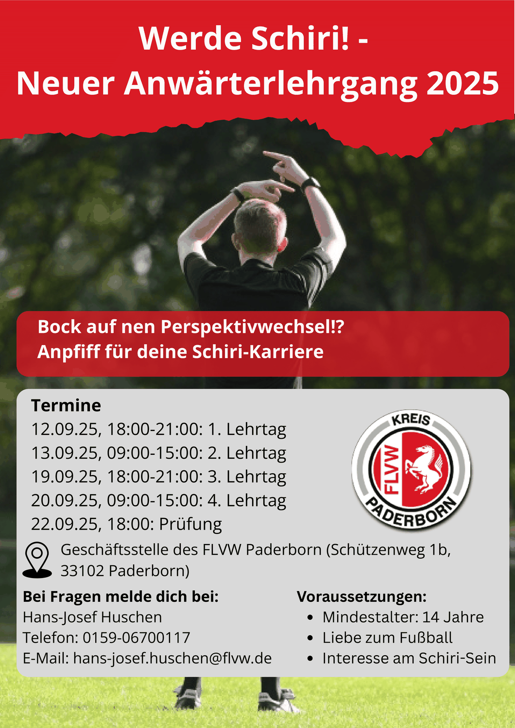 Werde Schiri! - Neuer Anwärterlehrgang 2025