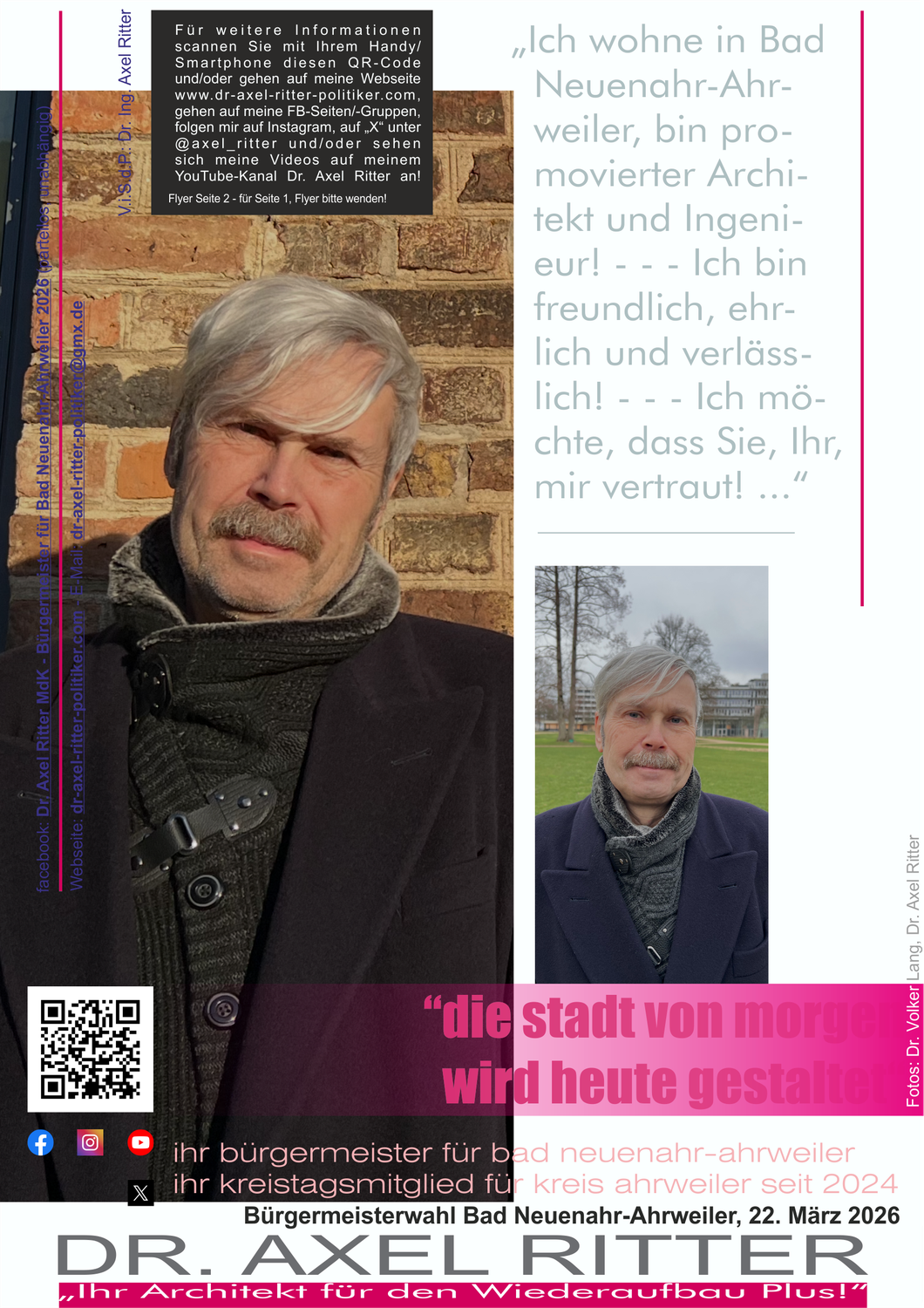 WAHLFLYER VON BÜRGERMEISTER-KANDIDAT DR. AXEL RITTER MDK FÜR BAD NEUENAHR-AHRWEILER 2026 (PARTEILOS, UNABHÄNGIG) - RÜCKSEITE