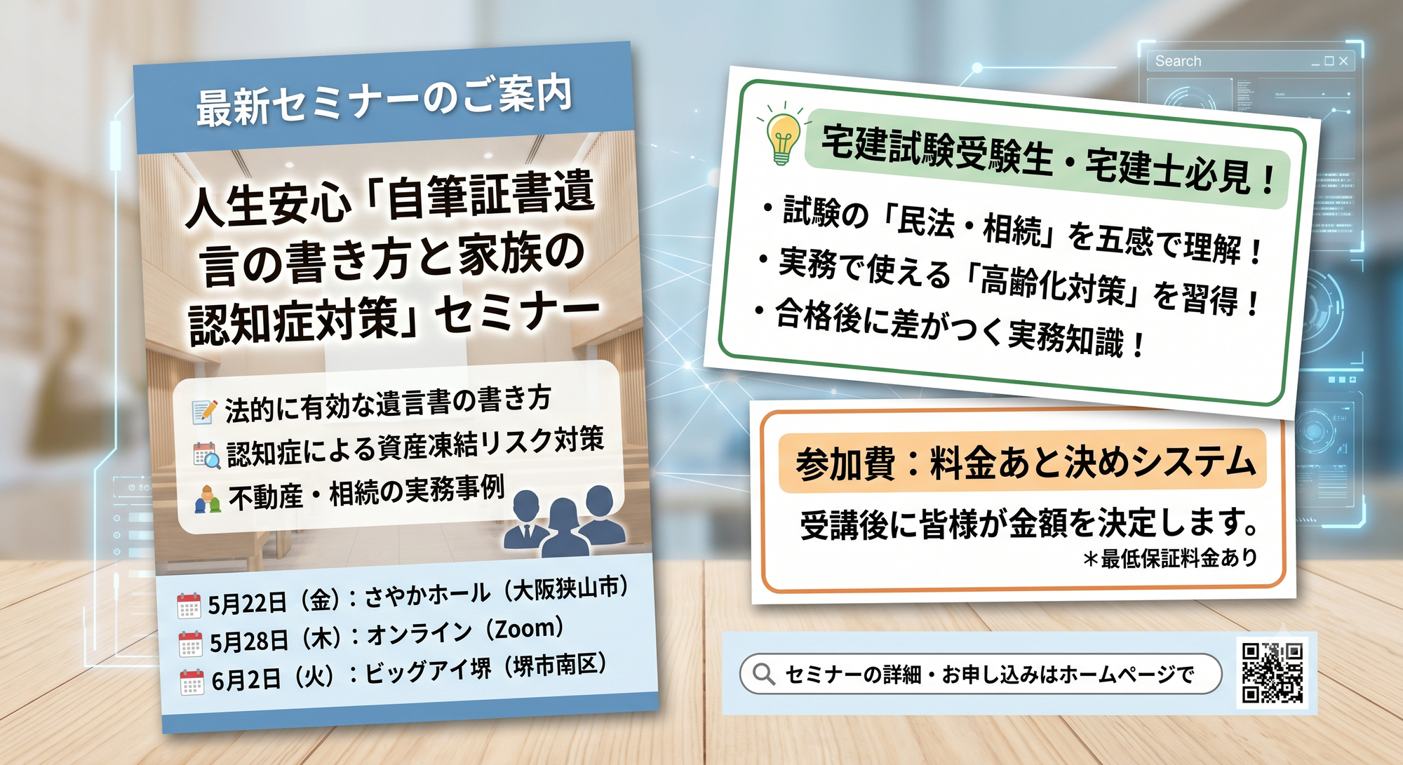【5月・6月開催】家族の認知症で実家が売れなくなる？実務家講師が教える「遺言と高齢化リスク対策」セミナーのご案内