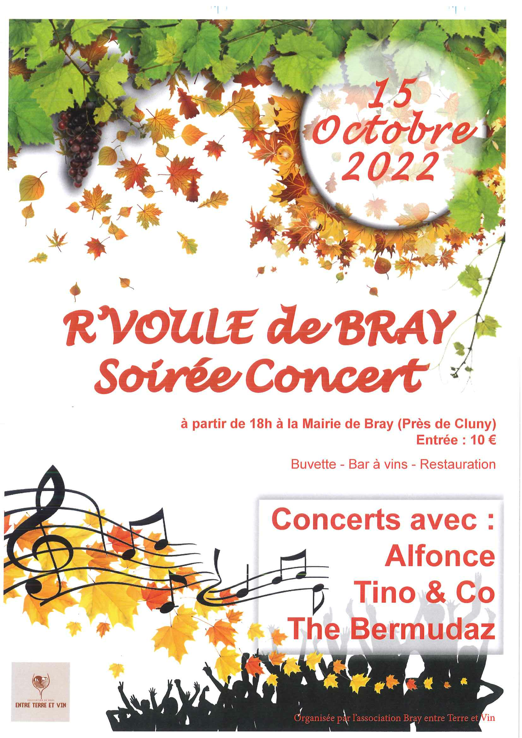 La R'Voule de BRAY, samedi 15 octobre à partir de 18h