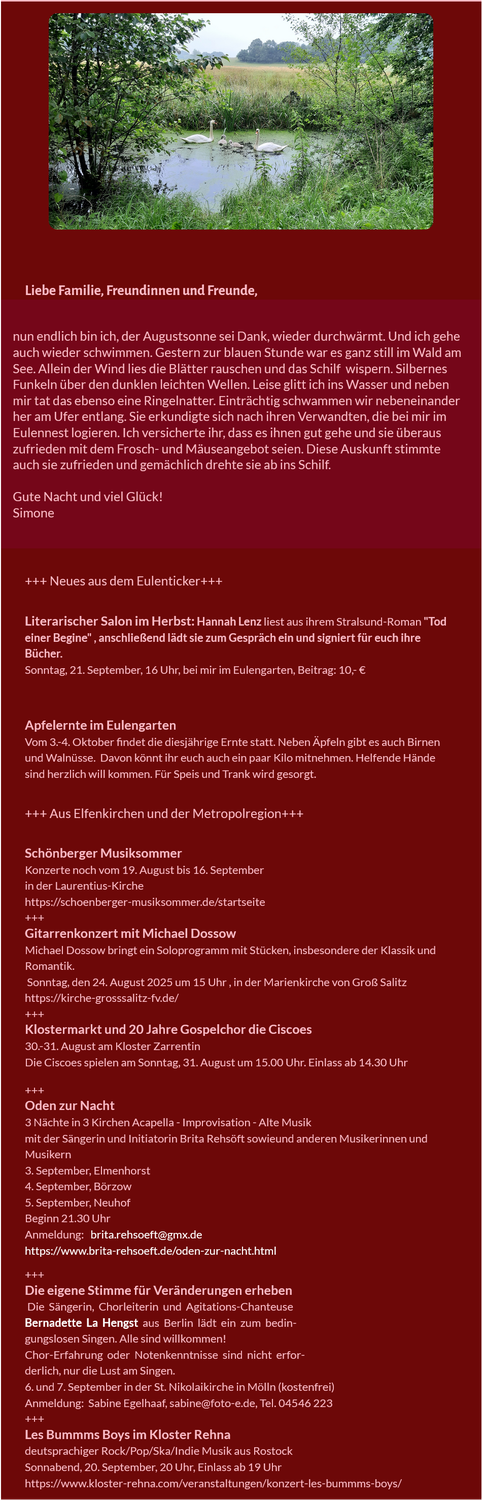 Eulenpost im August 2025