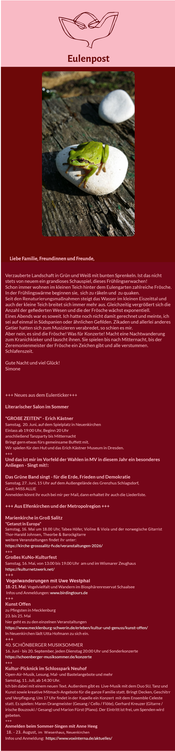 Eulenpost im Mai 2026