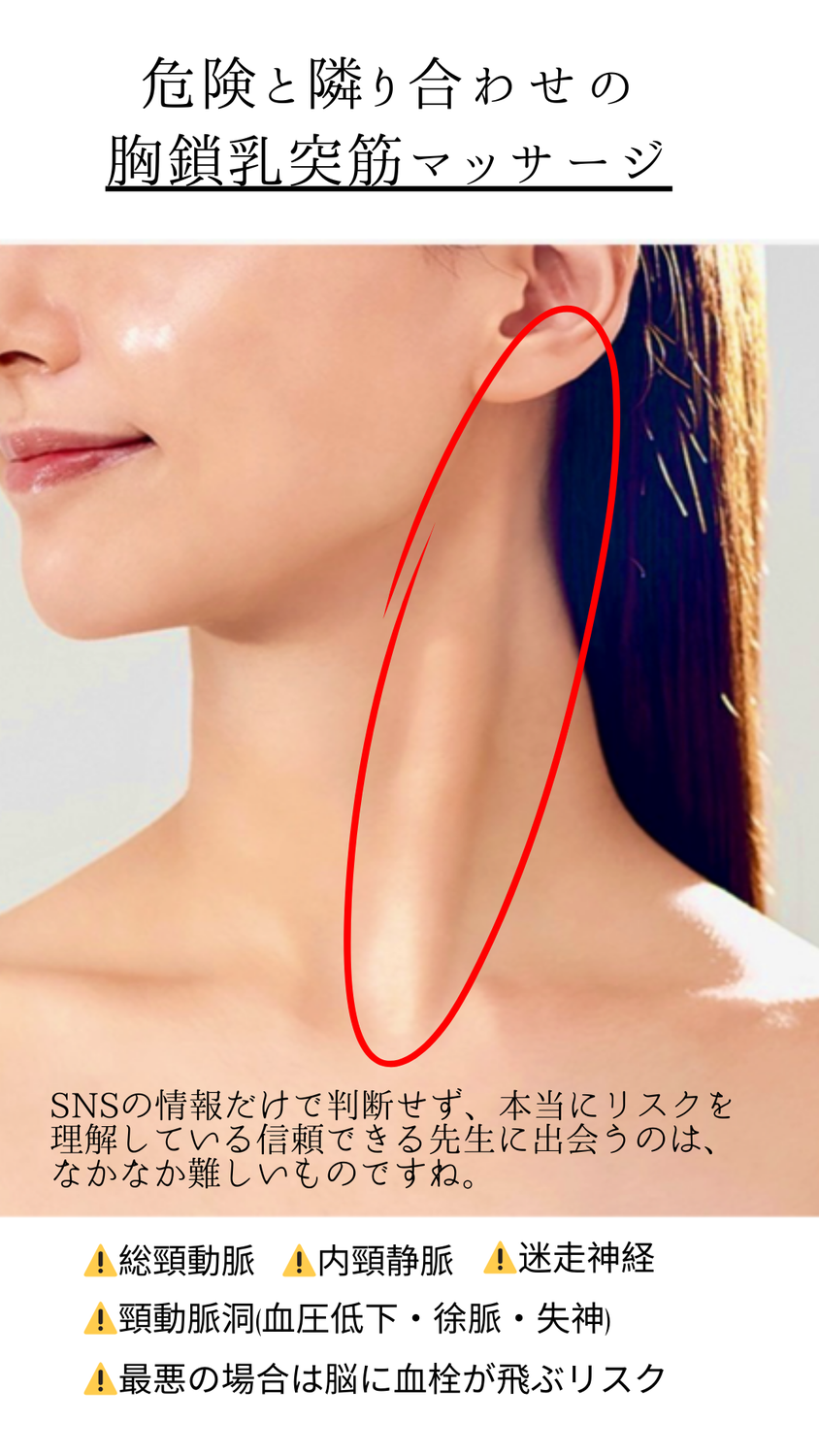 胸鎖乳突筋マッサージは危険！脳梗塞や失神を招くSNSの嘘と解剖学の真実｜あおぞら整体院