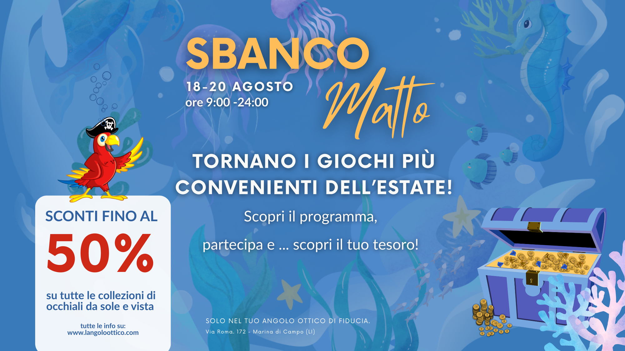 SbancoMatto 2025: tre giorni di follia tra sconti, giochi e sorprese a Marina di Campo!