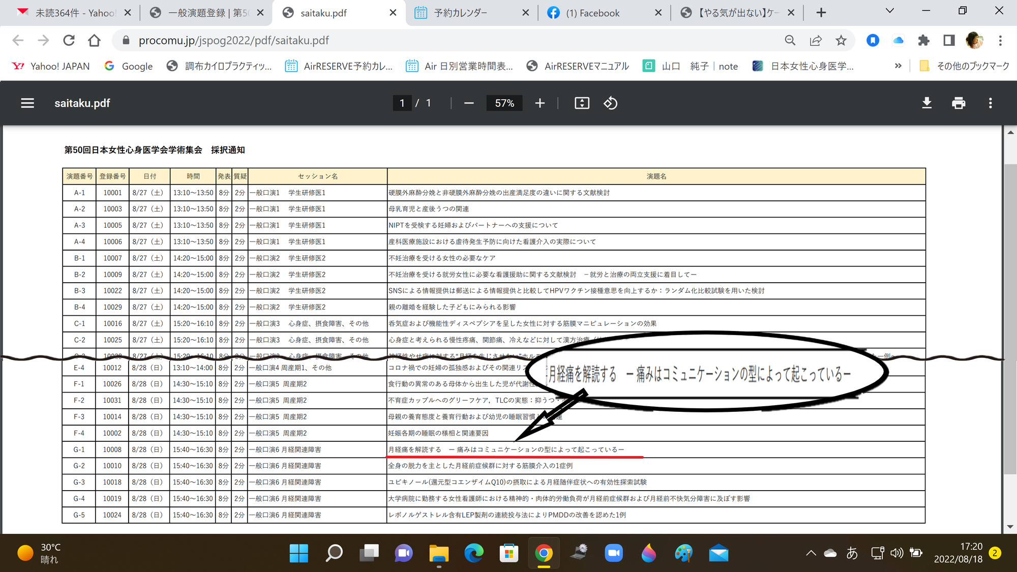 月経痛の解読理論を、医学会で発表できることになりました