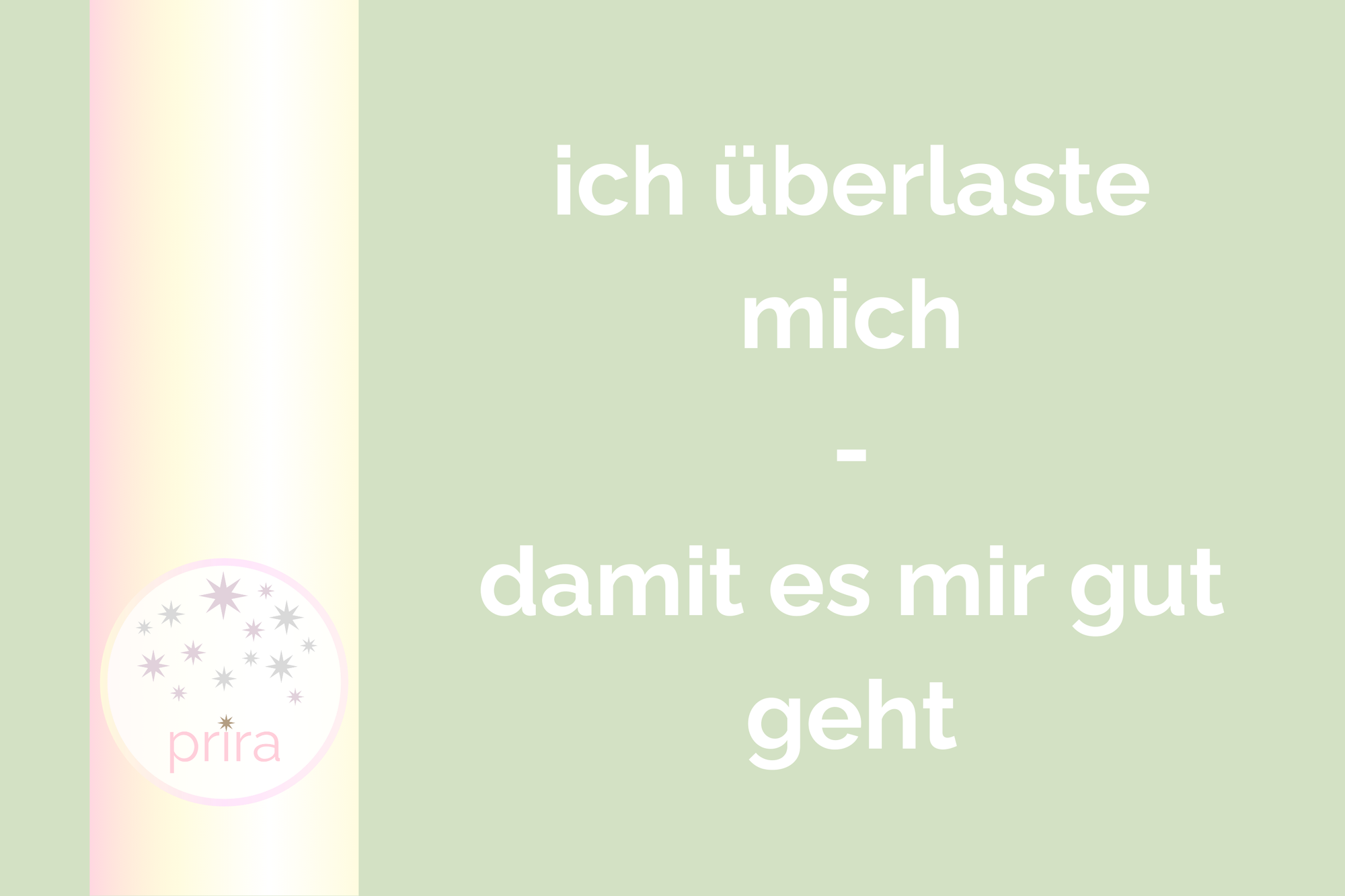 Ich überlaste mich, damit es mir gut geht…