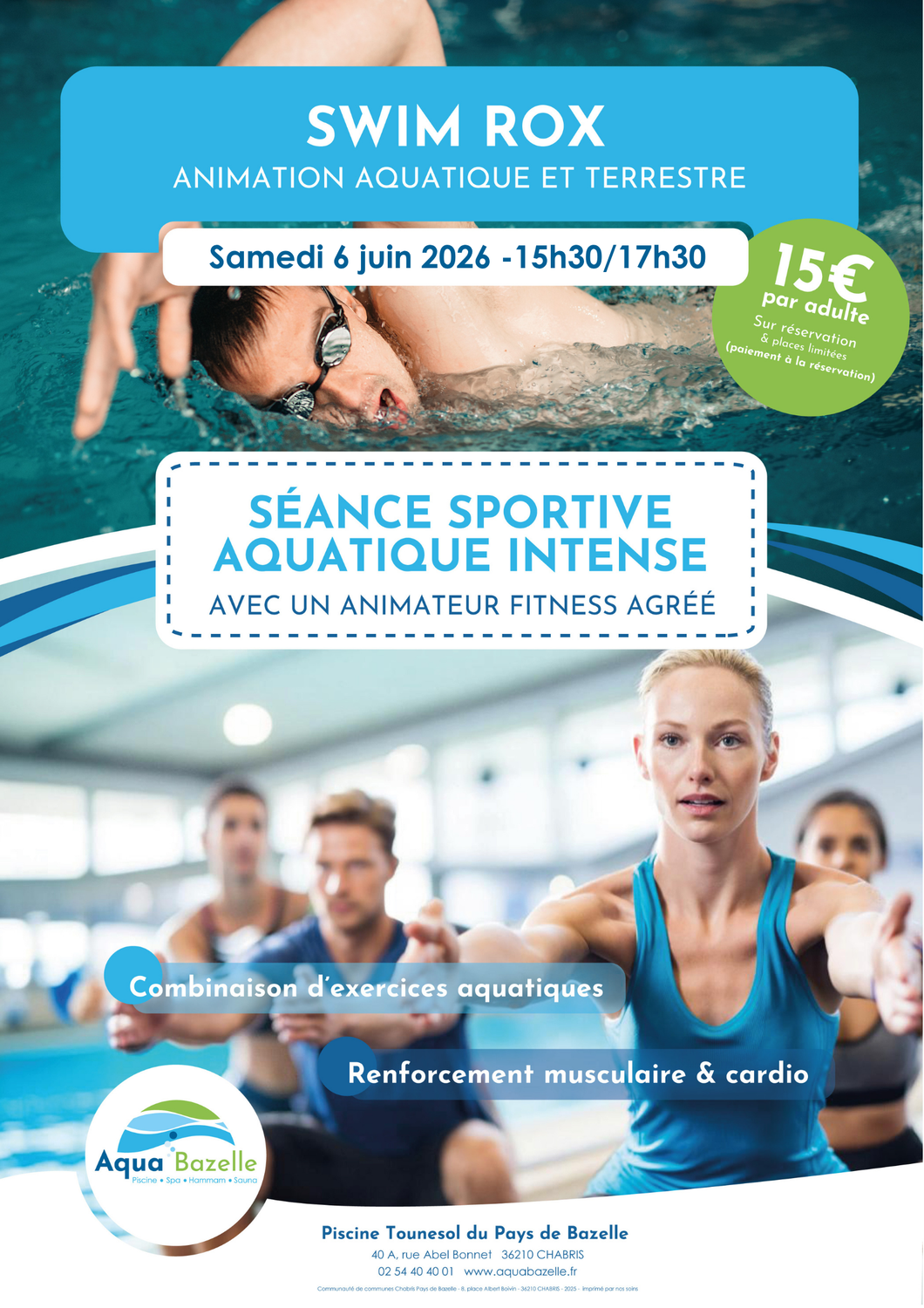 Animation SWIM ROX à la piscine Aqua'Bazelle