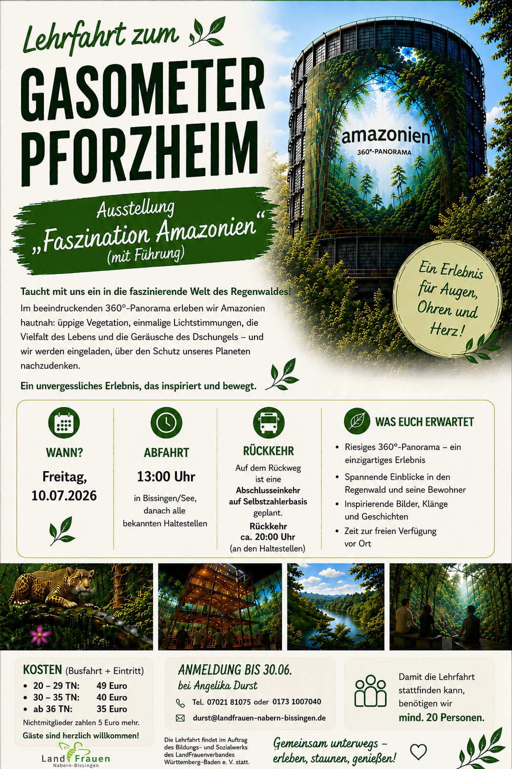 Lehrfahrt zum Gasometer Pforzheim - Amazonien