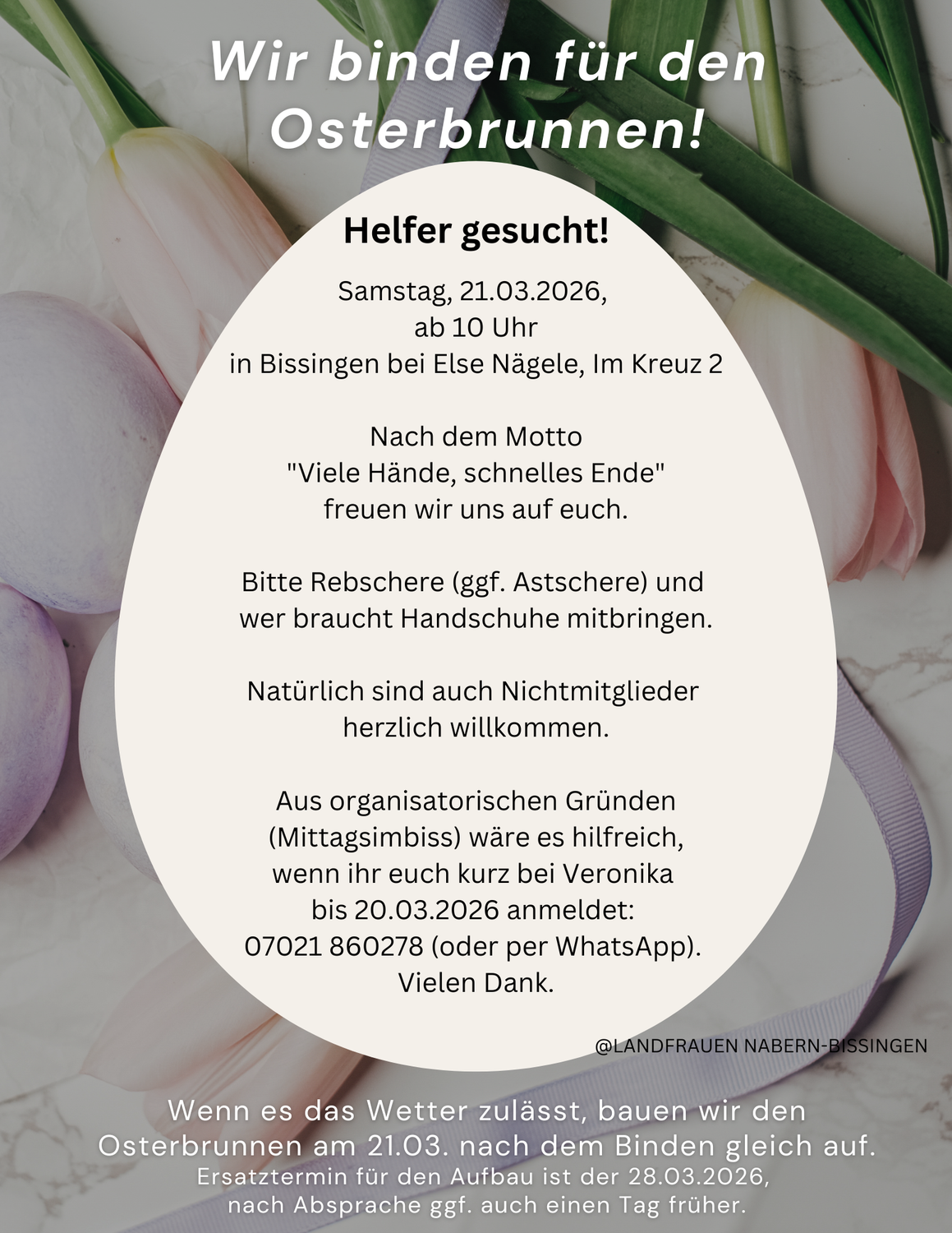 Wir binden für den Osterbrunnen - Helfer gesucht
