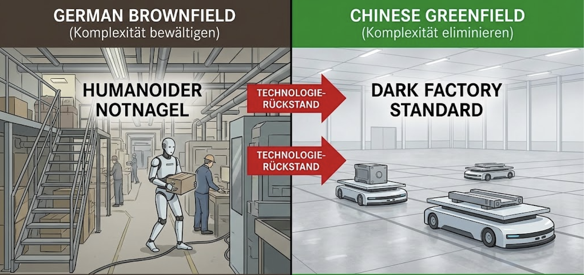 Der humanoide Notnagel: Warum laufende Roboter kein Fortschritt, sondern ein Symptom veralteter Fabriken sind