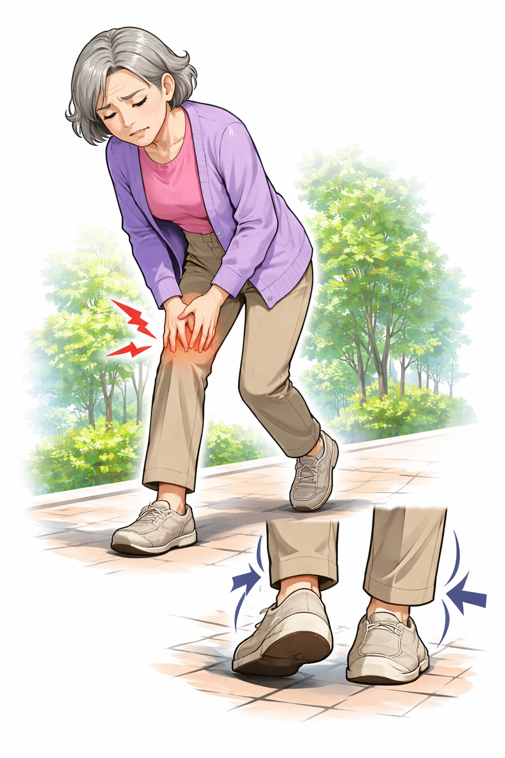 膝の痛みは歩き方が原因？歩行と膝の関係