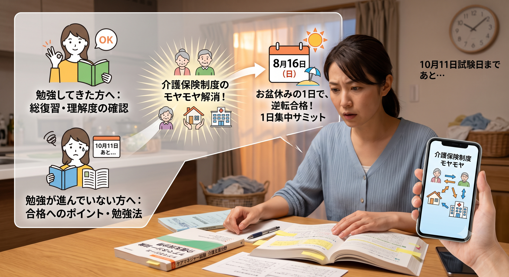 【10月ケアマネ試験】夏の猛暑を吹き飛ばす！お盆休み1日で介護保険制度のモヤモヤをスッキリ解決する方法