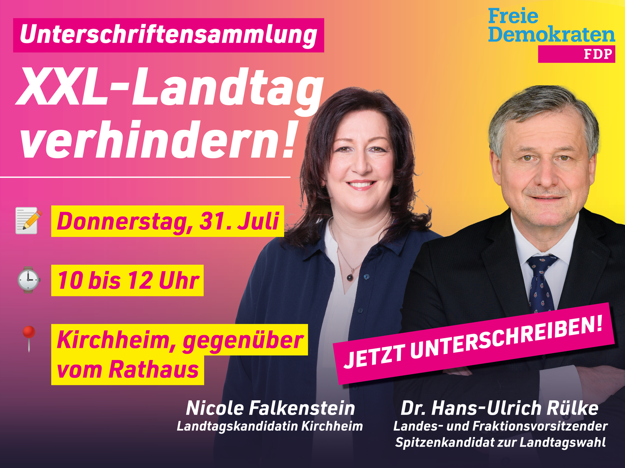 Volksbegehren - XXL-Landtag vermeiden