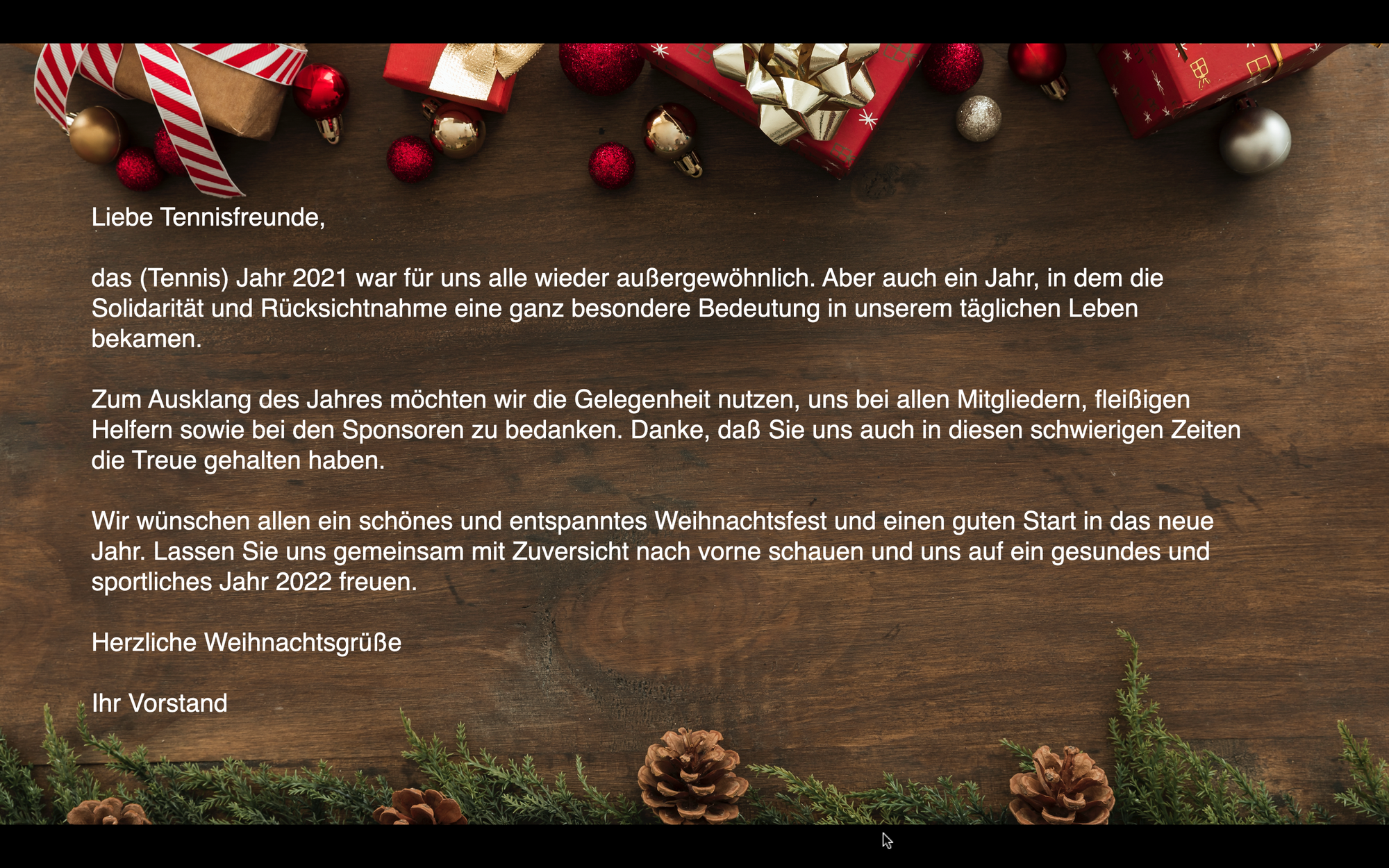 Herzliche Weihnachtsgrüße
