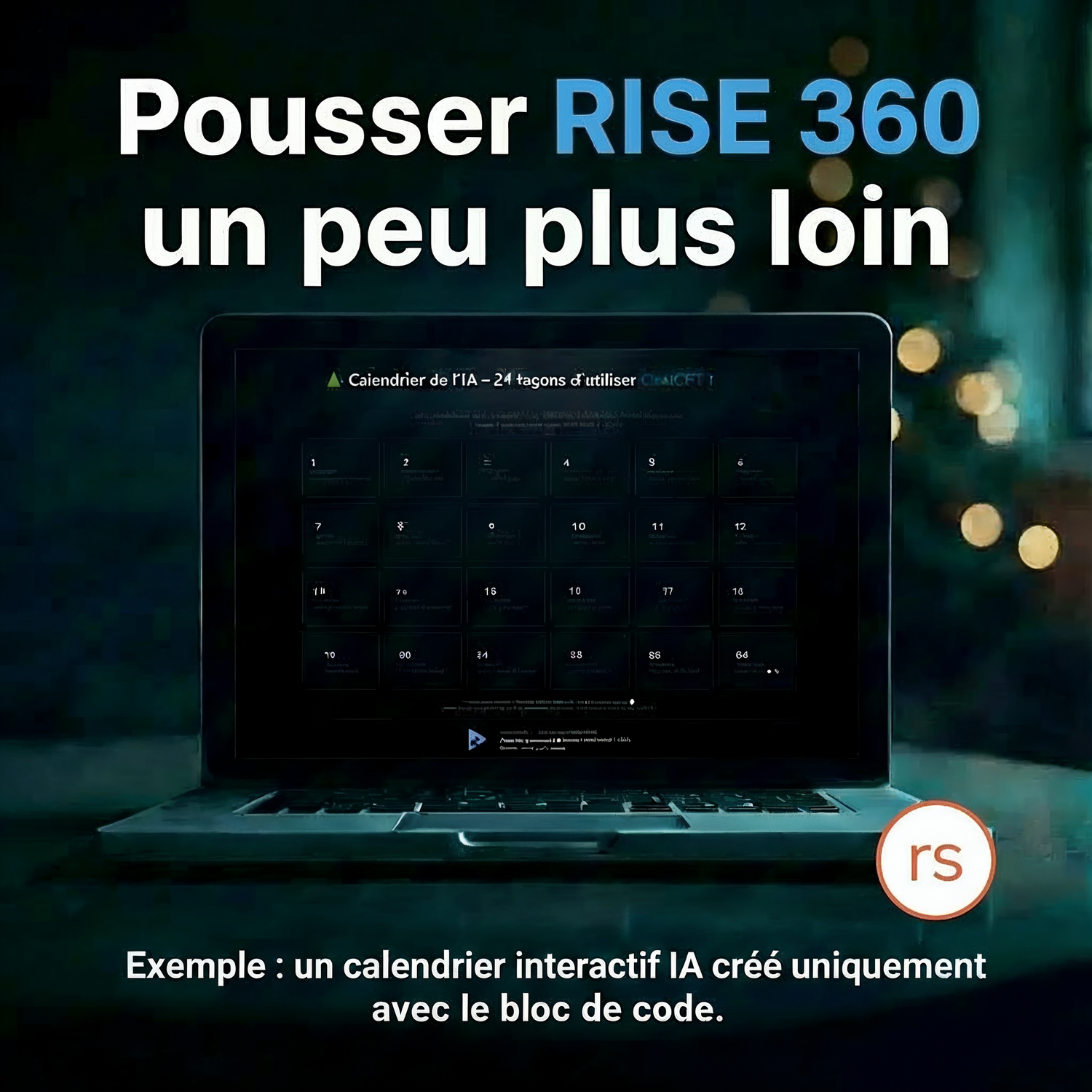 Exploiter le bloc de code d’Articulate Rise pour créer un calendrier interactif de l’IA