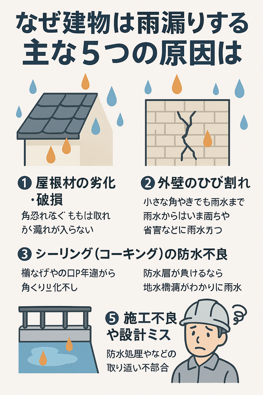 なぜ建物は雨漏りする？主な5つの原因とは