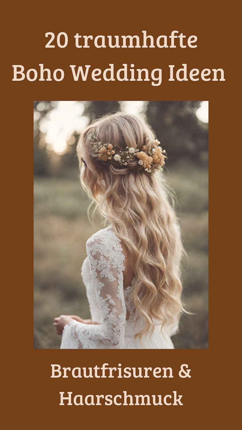 20 traumhafte Boho Wedding | Ideen für traumhaft schöne Boho und Vintage Brautfrisuren zur Hochzeit | Kopfschmuck