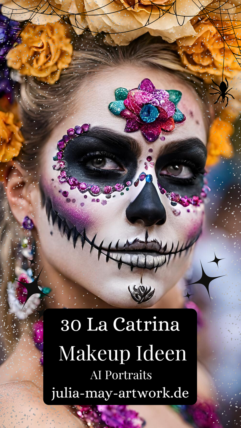 Über 30 La Catrina Halloween Makeup Ideen | Mexikanische Totenfest | Sugar Skulls | Styling | Kostüm | Kopfschmuck