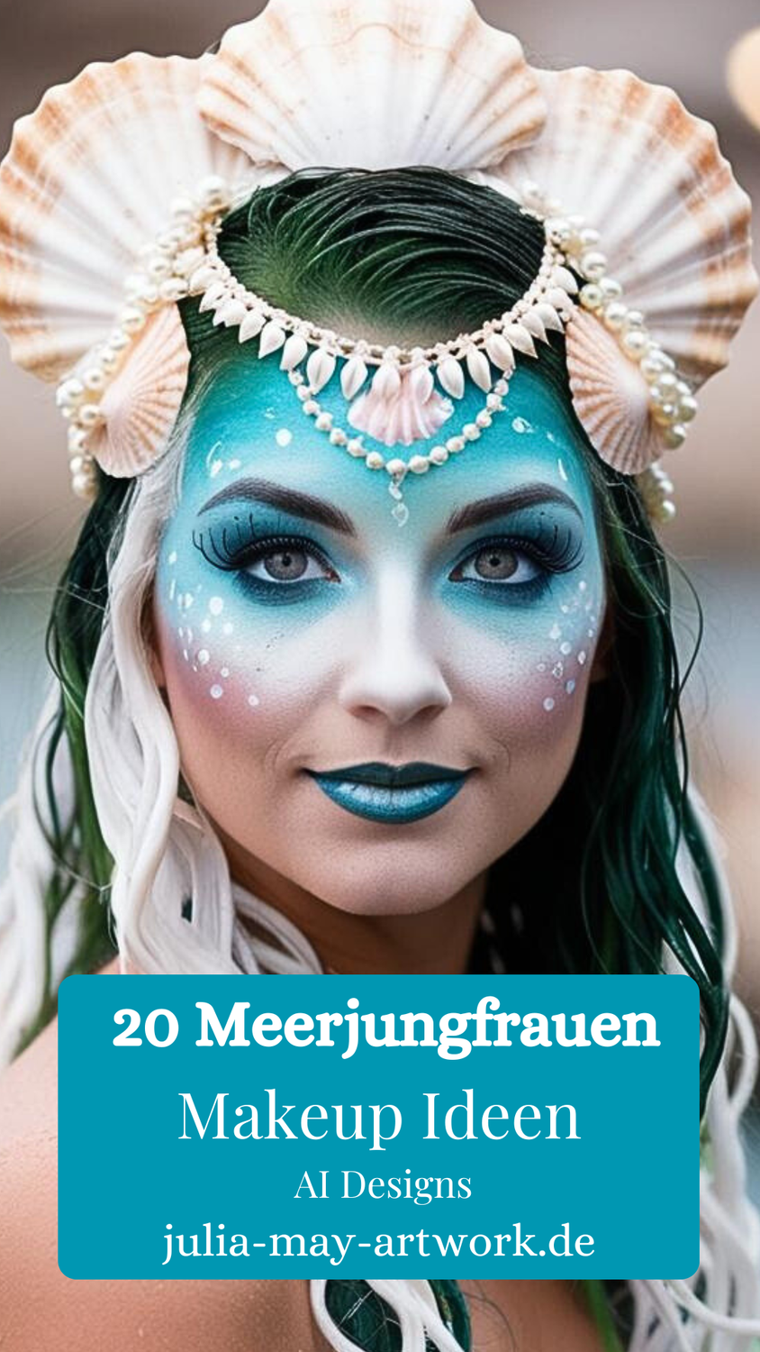 Meerjungfrauen Makeup Ideen | AI Portraits | Julia May Artwork