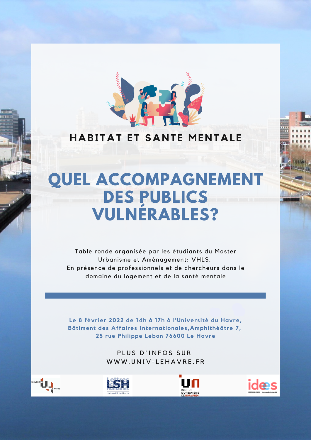 Le 8 février, les étudiant(e)s du M2 organisent une table-ronde sur le thème Habitat et santé mentale