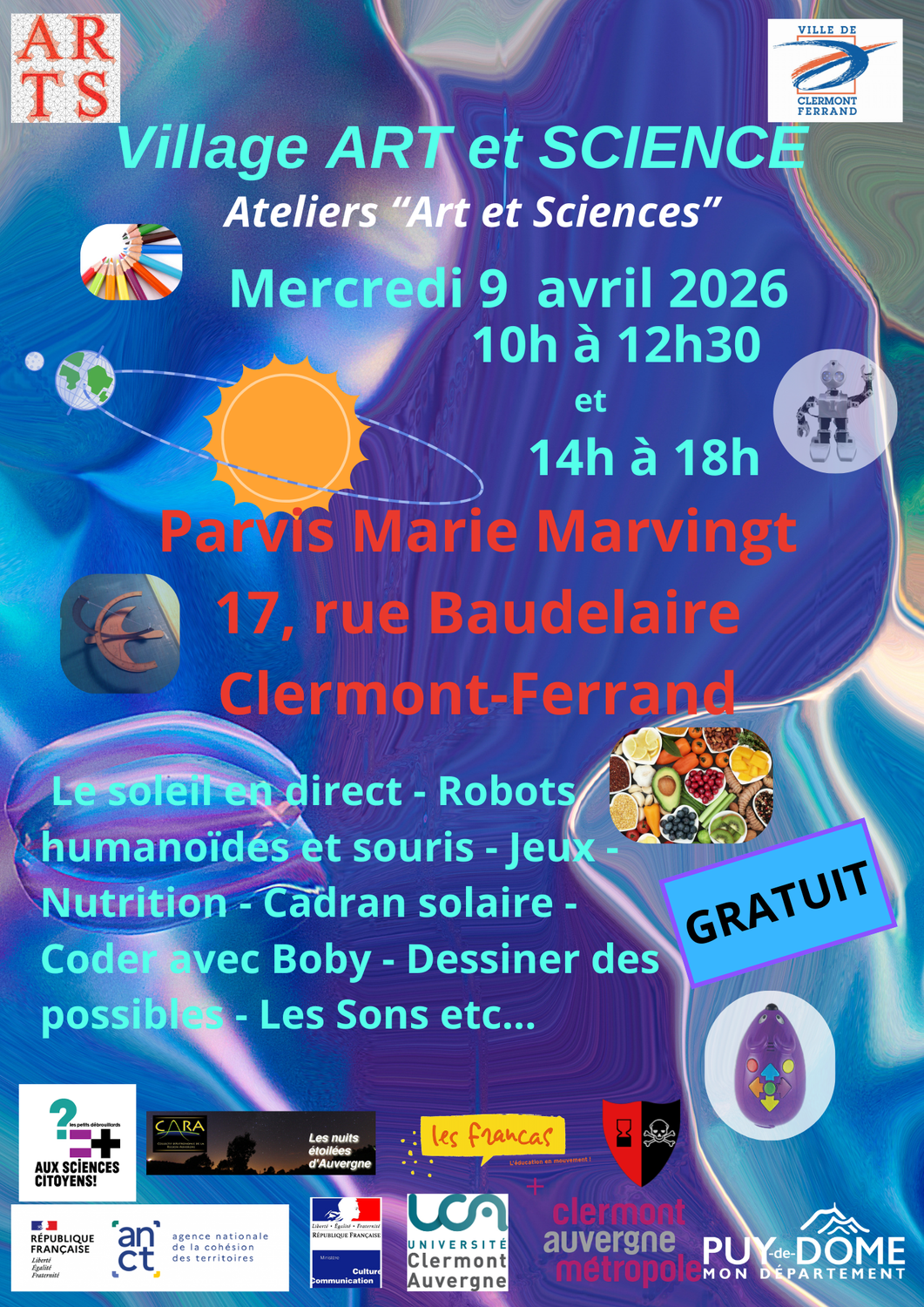 Village ART et SCIENCE 9 avril 2026 Clermont-Ferrand