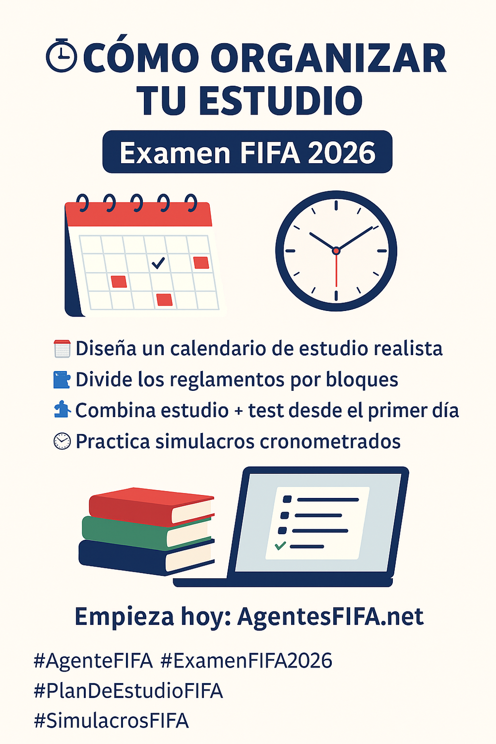 Cómo organizar tu tiempo para estudiar el examen de agente FIFA 2026