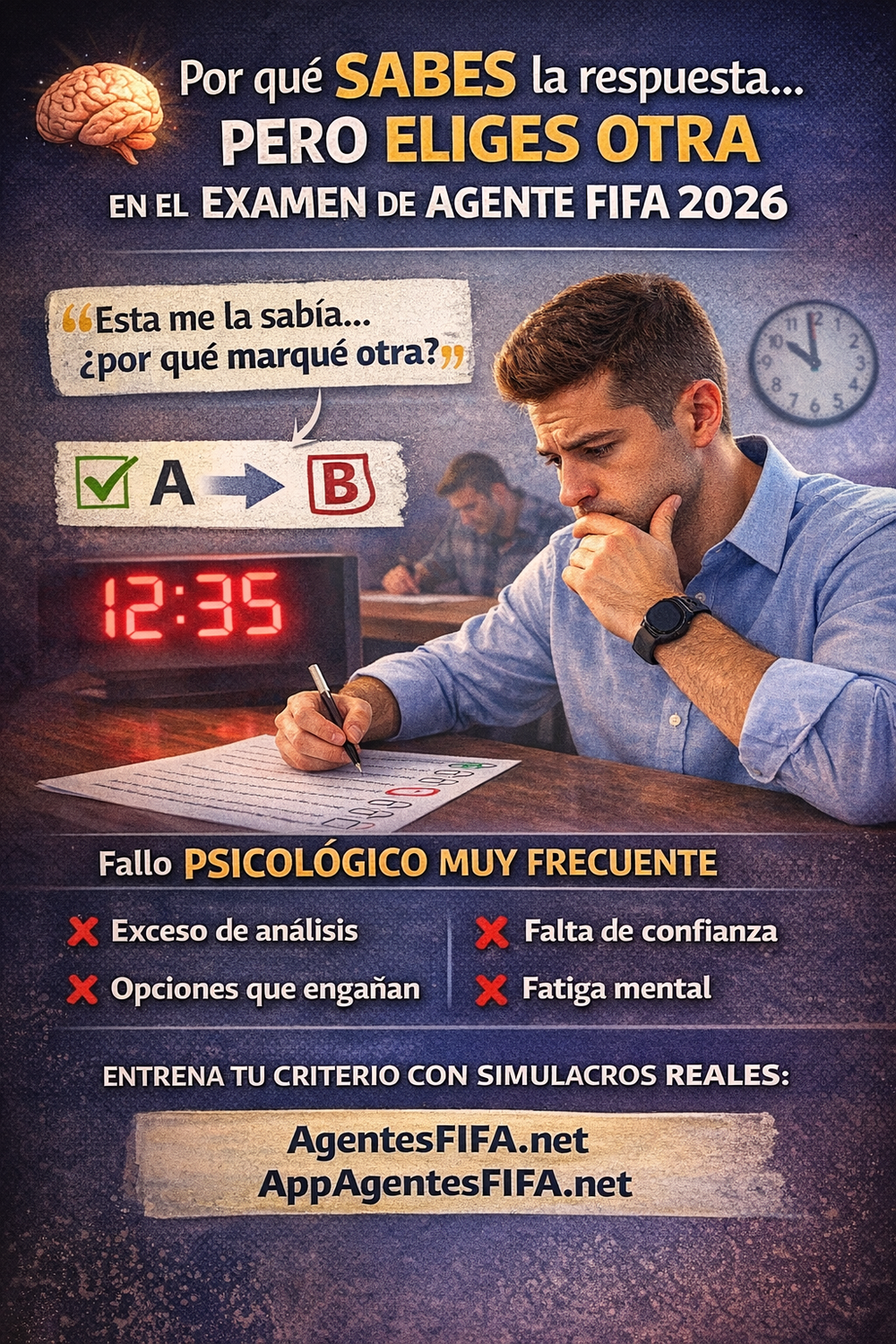Por qué sabes la respuesta… pero eliges otra en el Examen de Agente FIFA 2026
