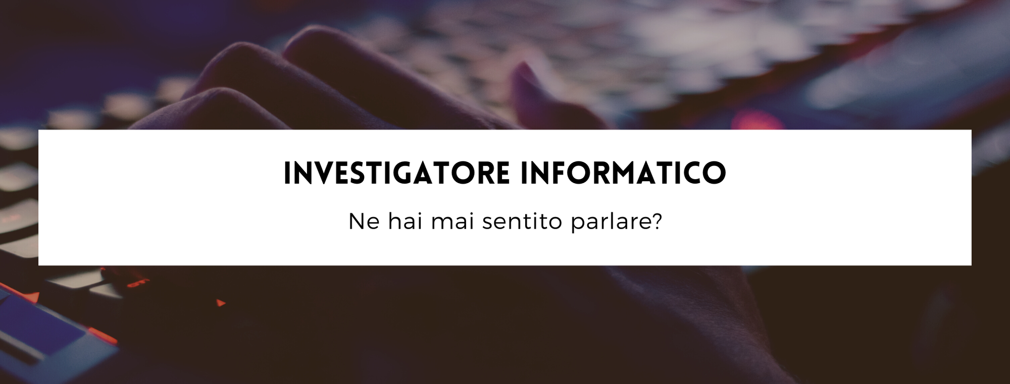 Investigatore informatico, ne hai mai sentito parlare?