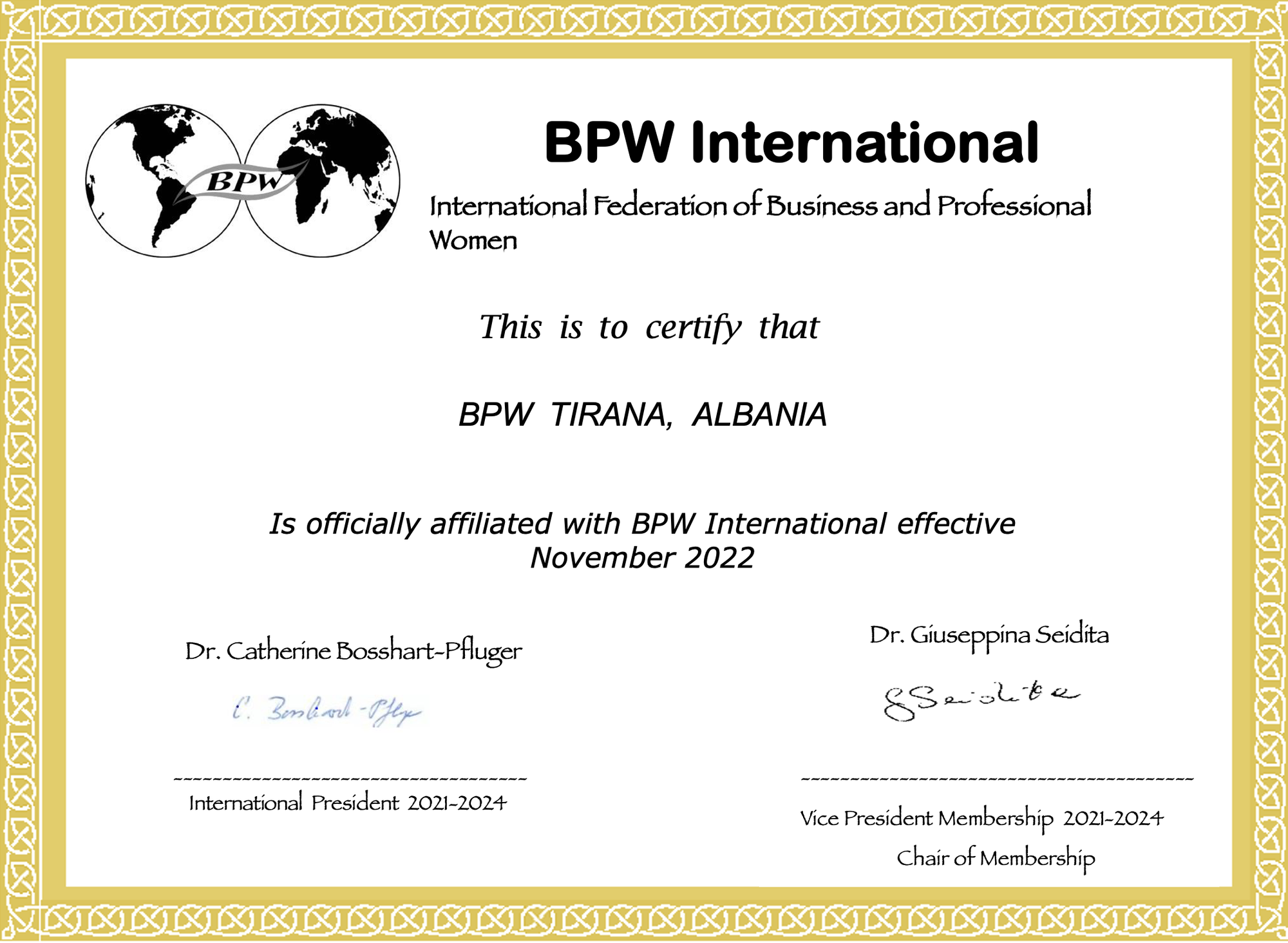 New Affiliate Club - BPW Tirana, Albania