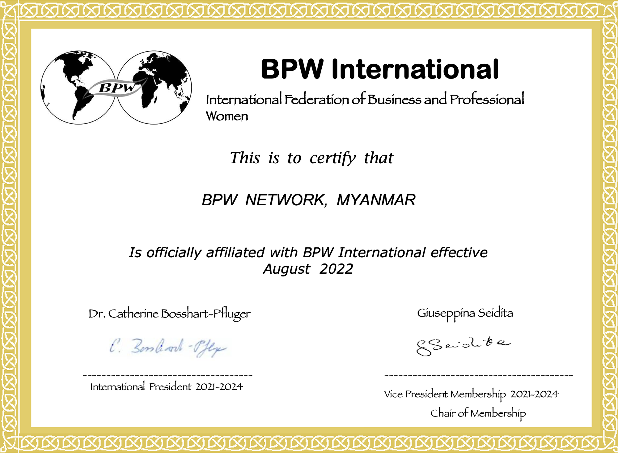 New Affiliate Club - BPW Network, Myanmar