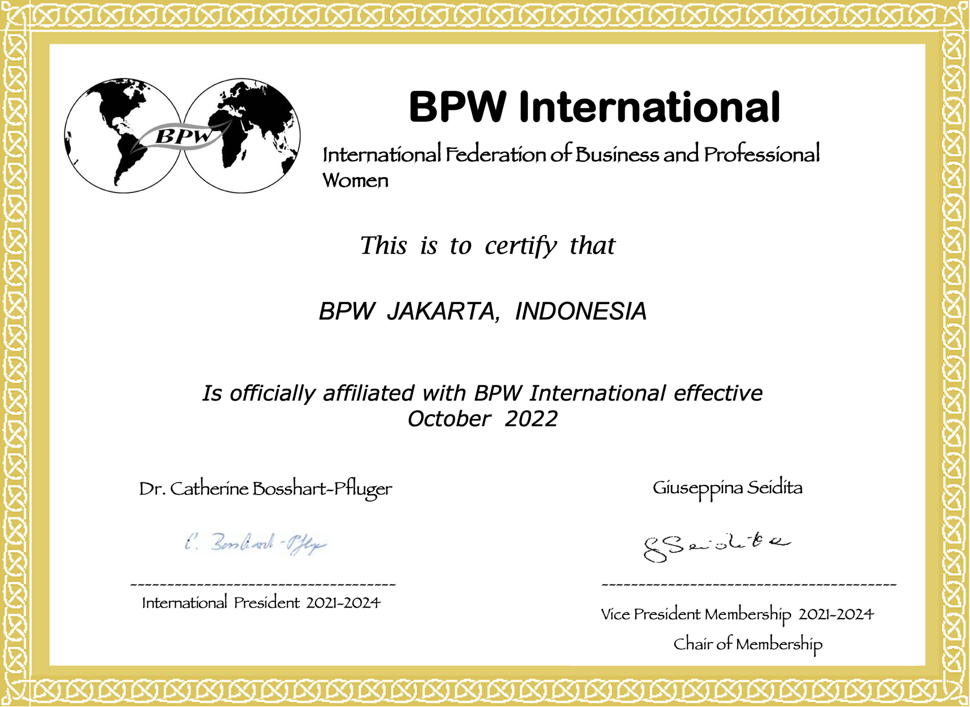 New Affiliate Club - BPW Jakarta, Indonesia