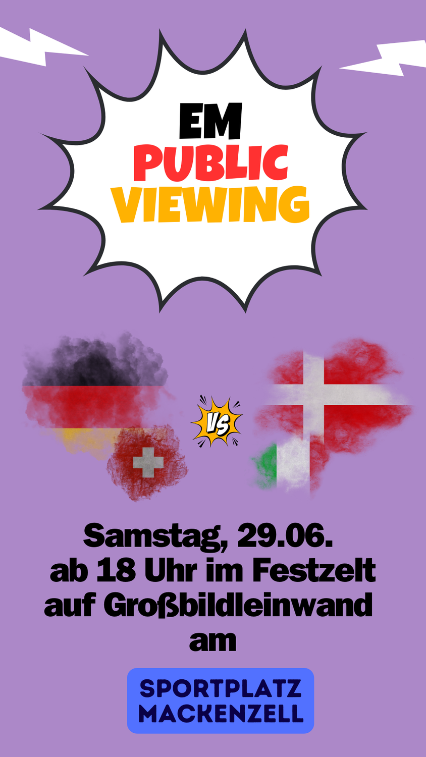 ⚠️ Programmänderung der TSG Mackenzell am Samstagabend!⚠️